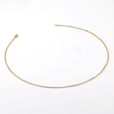 Simple Geometric Gold Plated Stainless Steel Pearl Chain Necklace and Bracelet Set