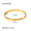 18K Gold Plated Geometric Zircon Bangle with Roman Numerals and Star Design