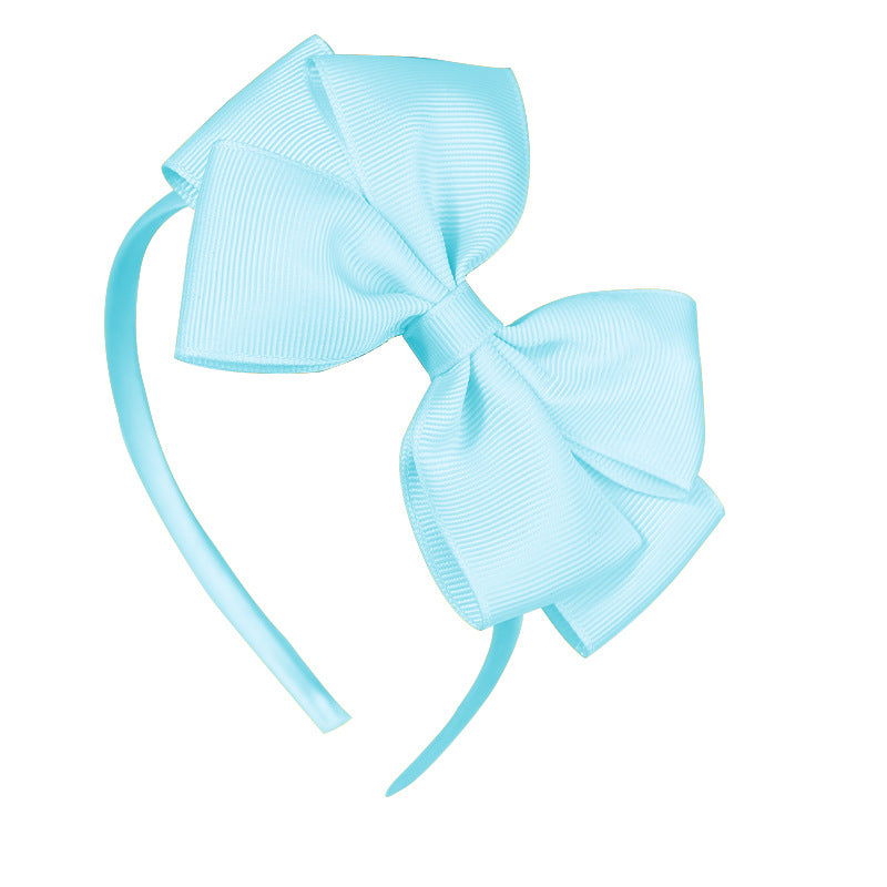 Kids' Bow Knot Headband - Solid Color Polyester Rib Hair Accessories for Girls and Women