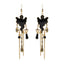 1 Pair Classic Color Block Crystal & Halloween Themed Drop Earrings