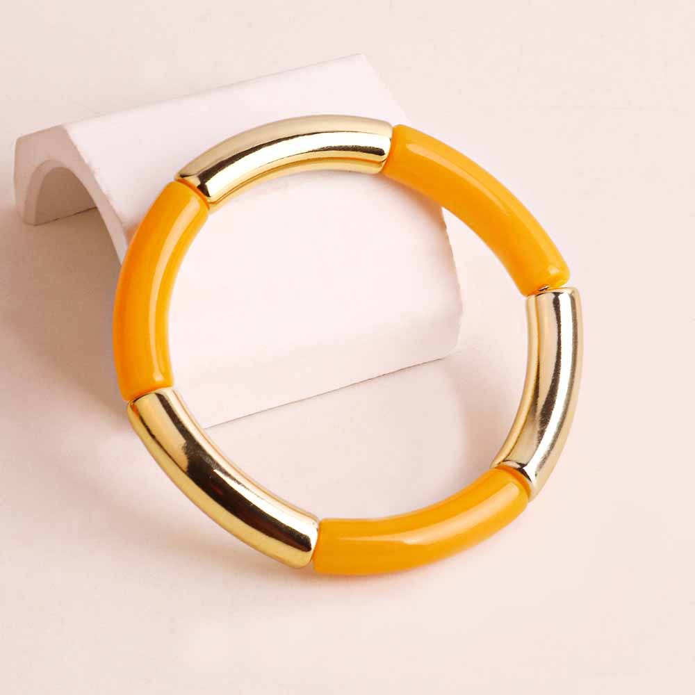 Fashion Acrylic Women's Bangle Bracelet - Multicolor Elastic Design