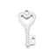 Heart Shaped Stainless Steel Key Pendant Necklace - Hollow Lock Design Jewelry Accessories