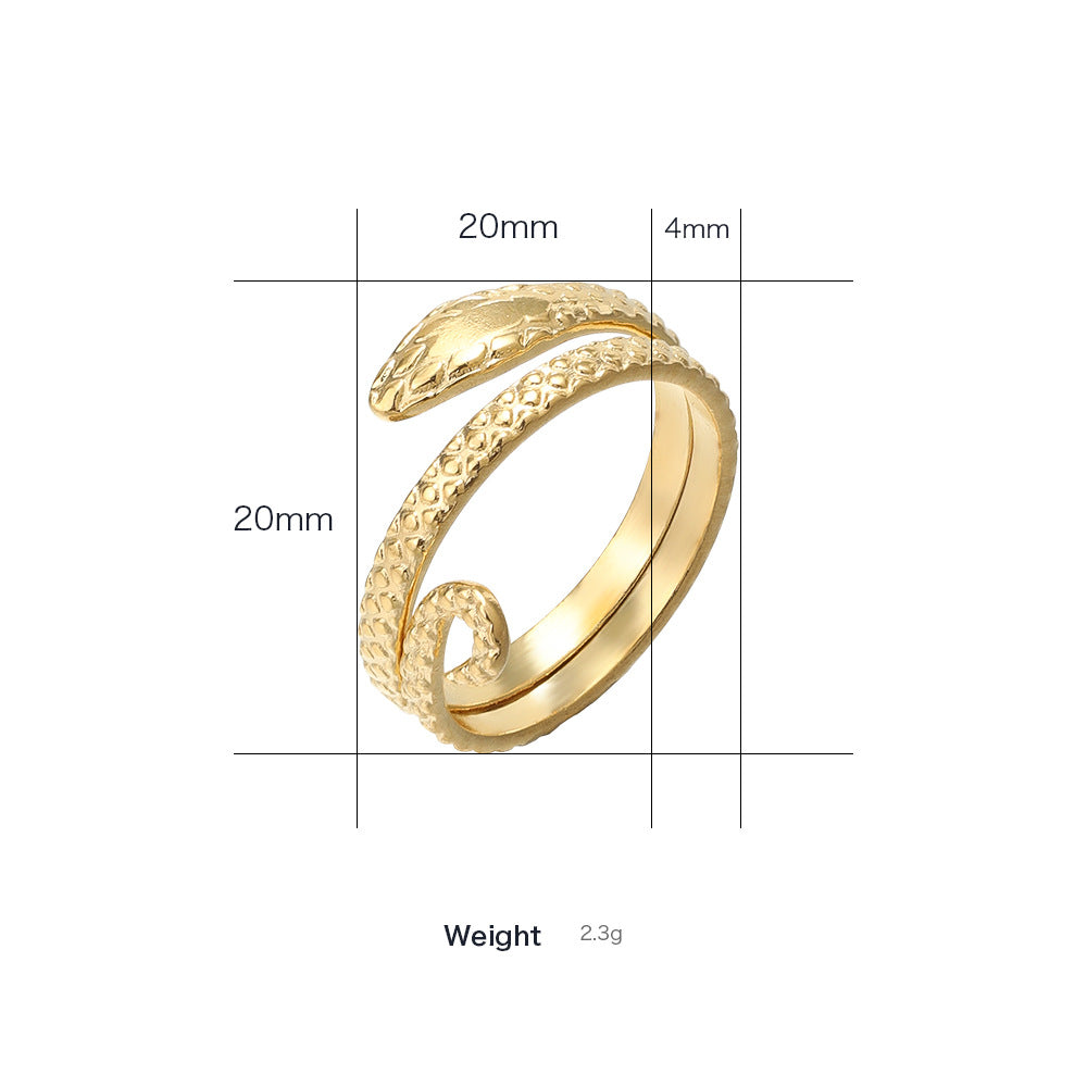 Fashion Snake Series Adjustable Titanium Steel Ring