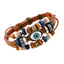 Retro Beaded Eye Leather Bracelet - Adjustable Unisex Jewelry