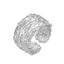 Korean S925 Silver Simple Irregular Geometric Texture Texture Open Ring Wholesale