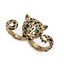 Geometric Gold Plated Copper Zircon Lion Head Ring