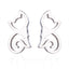 Fashion Stainless Steel Animal Ear Studs - Black Cat & Dog Design