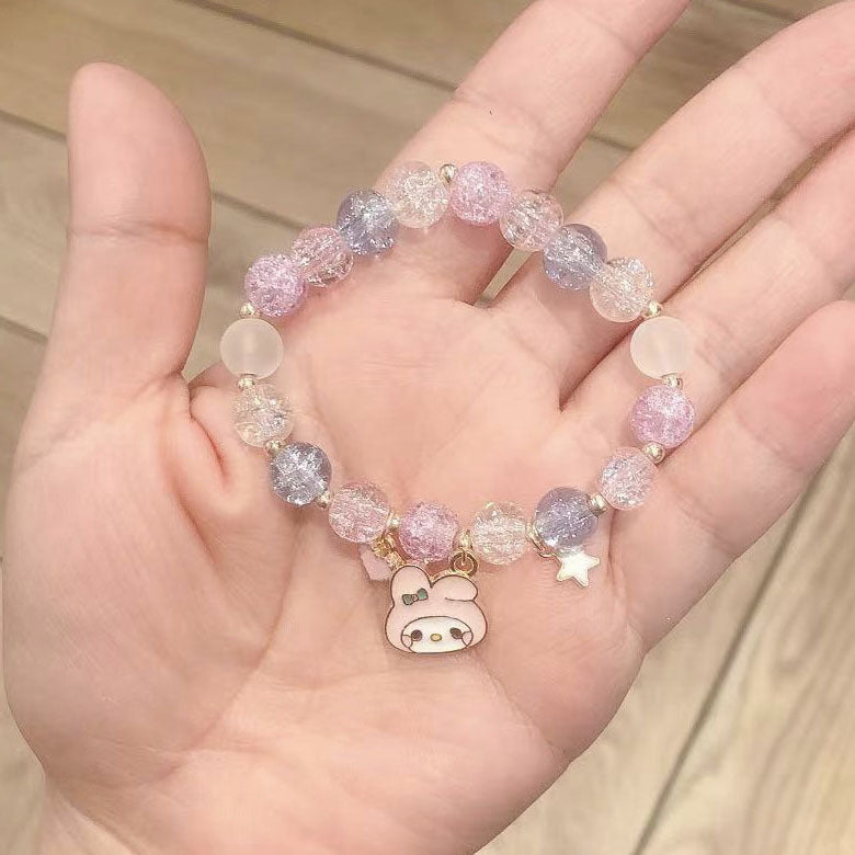 Cute Animal & Daisy Beaded Glass Bracelet for Women