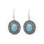 1 Pair Ethnic Style Geometric Alloy Plating Turquoise Women'S Drop Earrings