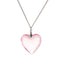 Simple Heart-Shaped Stainless Steel Crystal Pendant Necklace