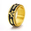 Elegant Luxurious Color Block 18K Gold Plated Stainless Steel Masonic Men's Ring