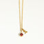 Fashion Zodiac Birthstone Pendant Necklace - 18K Gold Plated Stainless Steel