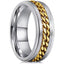 Simple Geometric Titanium Steel Embossed Chain Spinner Ring