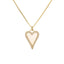 Heart Shape Shell Zircon Pendant Necklace - Minimalist Style