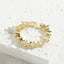 Elegant Geometric Zircon 14K Gold Plated Open Ring