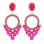 Retro Geometric Rhinestone Inlay Statement Drop Earrings for Women