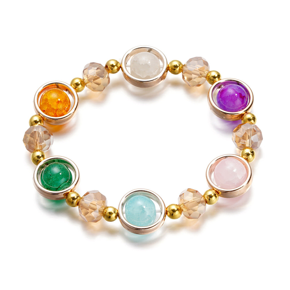 Gradient Crystal Glass Bracelet for Women and Kids