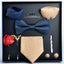 Business Stripe Polyester Men's Tie Gift Set - 8 Piece Collection for Weddings and Formal Occasions