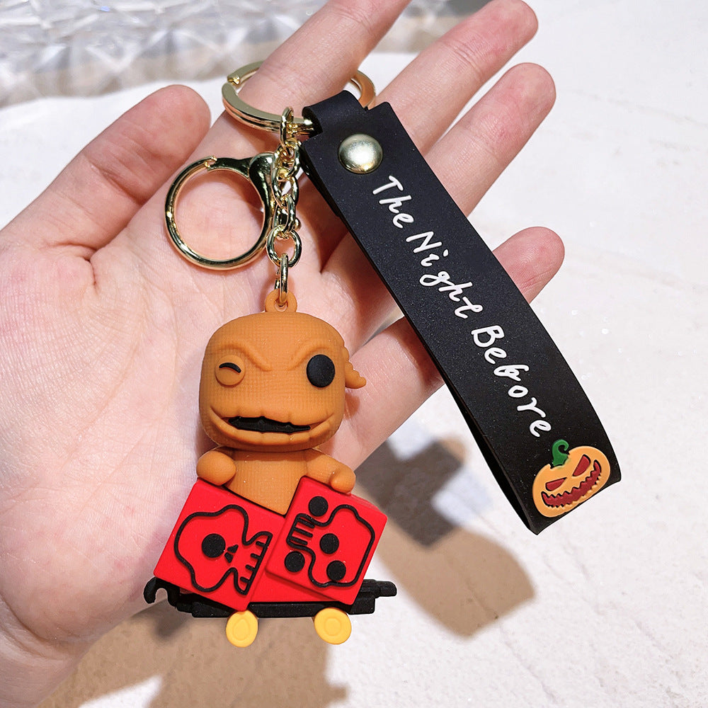 Halloween Pumpkin Skeleton Cartoon Keychain Pendant Gift