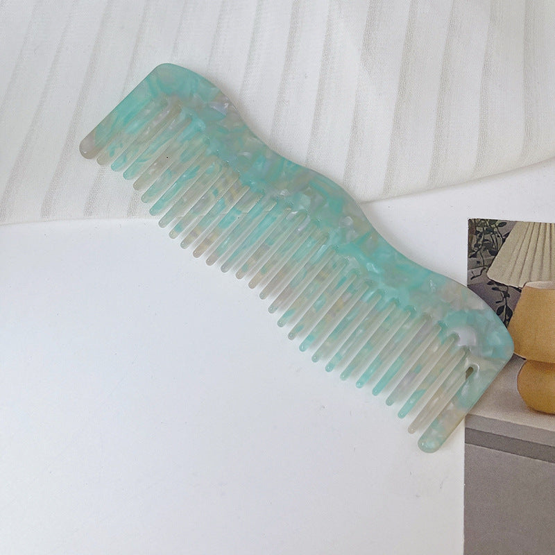 Retro Color Block Acetate Wavy Hair Comb for Women