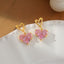 1 Pair Fashion Heart Shape Alloy Plating Artificial Crystal Women'S Drop Earrings