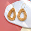 Wholesale Geometric Acrylic Leaf Woven Earrings