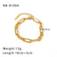 18K Gold Plated Stainless Steel Geometric Cuban Bracelet - Modern Classic Design for Women