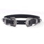 Gothic Retro Punk Monogram PU Leather Choker with Double Buckle Alloy Necklace