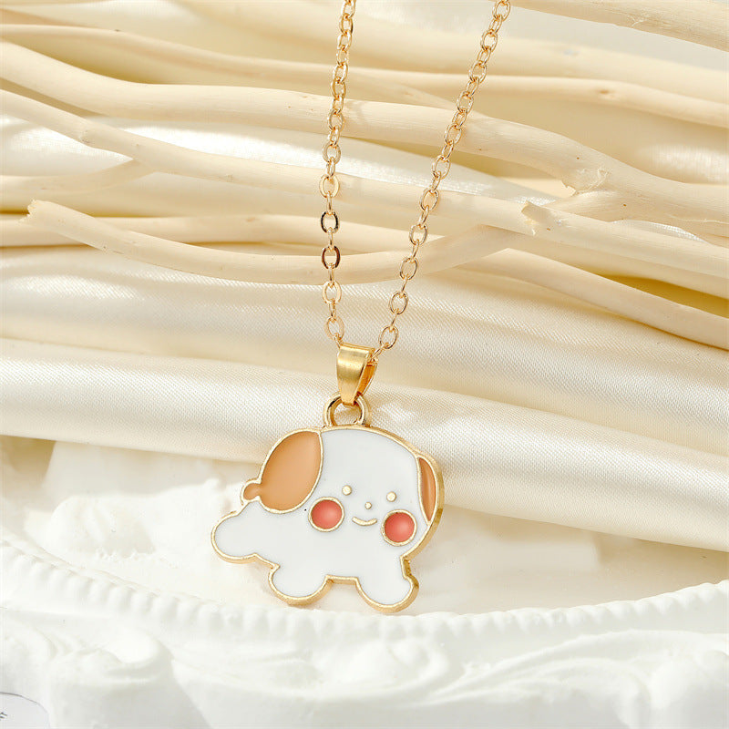 Trend Cute Cartoon Animal Pendant Necklace Fashion Bear Frog Rabbit Collarbone Chain