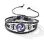 Gemstone Braided Rope Bracelet with Glass Buckle and DIY Fluorescent Elements