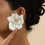 Elegant Flower Petal 14k Gold Plated Pearl Earrings for Women