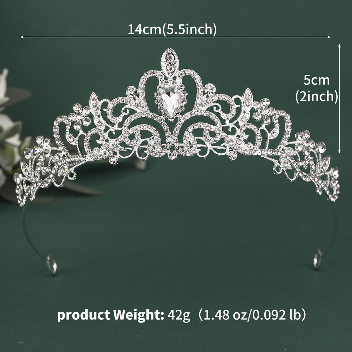 Women's Luxury Rhinestone Alloy Princess Crown Tiara for Bridal Wedding Accessories