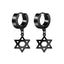 Simple Star Skull Stainless Steel Spike Hoop Earrings