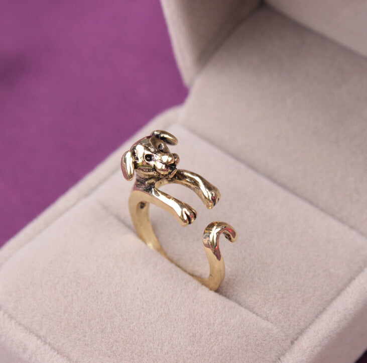 1 Piece Fashion Animal Adjustable Alloy Rings - Cute Dog, Cat, Elephant Design