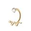 18K Gold Plated Stainless Steel Zircon Lip Rings - Punk Snake Horseshoe Pierced Ear and Lip Studs with Internal Threads