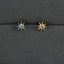 G23 Titanium Sun and Star Zircon Lip and Ear Studs with 18K Gold Plating