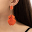 1 Pair Elegant Acrylic Rose Petal Tassel Drop Earrings for Women