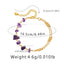 18k Gold Plated Geometric Metal Bracelet with Purple Natural Crystal Gravel