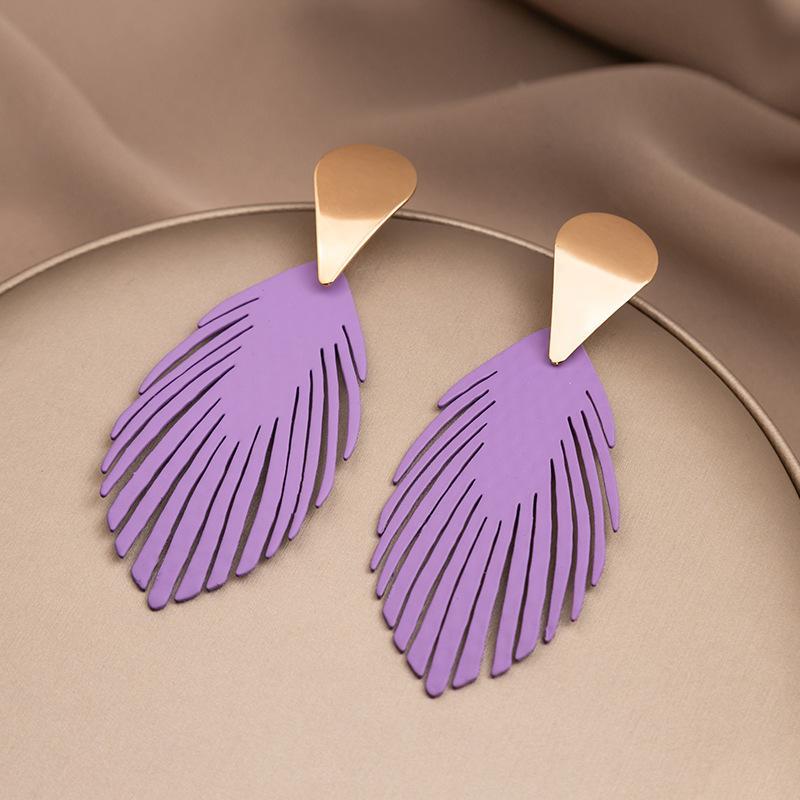 1 Pair Fashion Leaf Iron Plating Women'S Drop Earrings