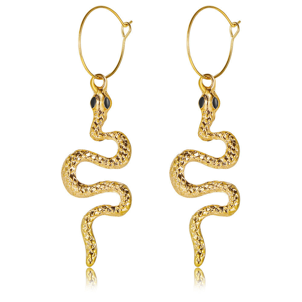 Fashion Snake-Shaped Rhinestone Earrings - Trendy Statement Jewelry