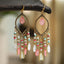 Bohemian Geometric Gold-Plated Tassel Resin Drop Earrings