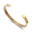 Minimalist Engraved Stainless Steel Gold Plated Open Cuff Bracelet Wholesale