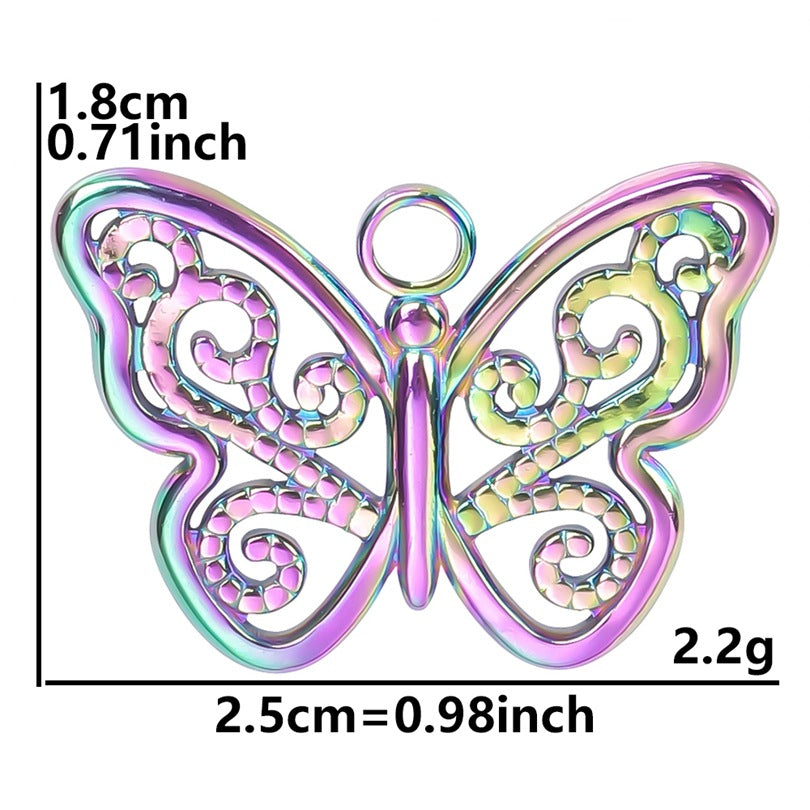 Wholesale Simple Classic Butterfly 304 Stainless Steel Pendant Necklace with 18k Gold Plating