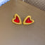 1 Pair Vintage Red Rose Zircon Alloy Drop Earrings