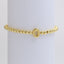 18k Gold Plated Copper Beaded Alphabet Stretch Bracelet