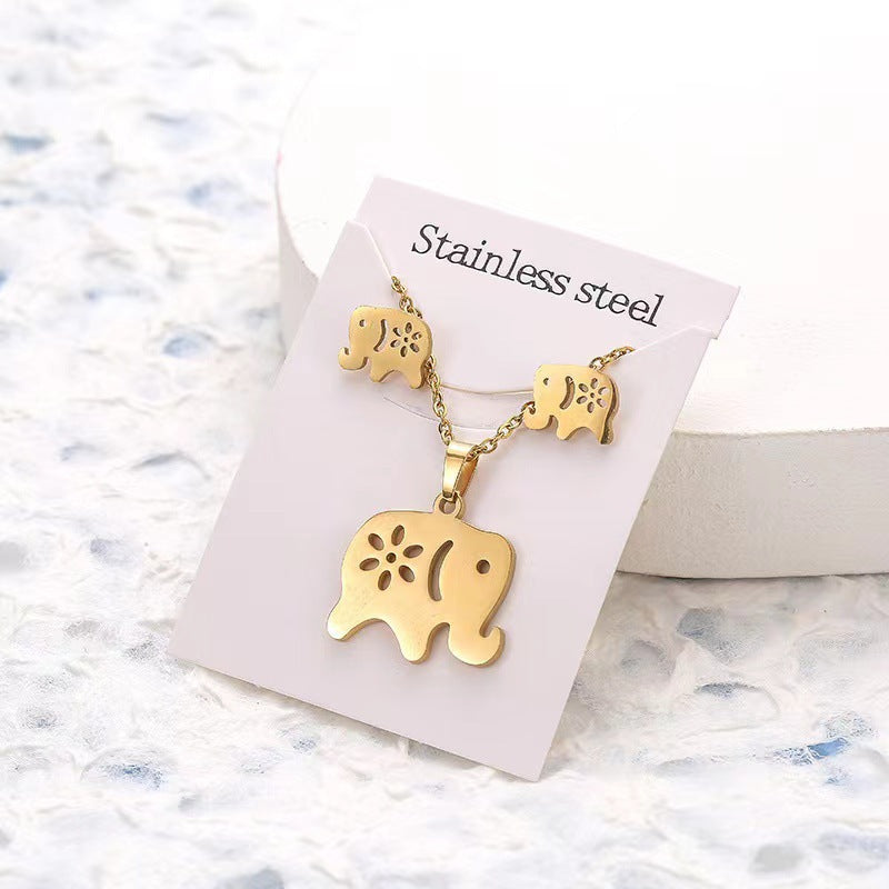 Simple Star and Butterfly Stainless Steel Jewelry Set for Women and Men