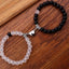 Simple Heart Shape Agate Magnetic Couple Bracelets Set