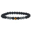 Retro Matte Black Magnetic Stone Beaded Anklet