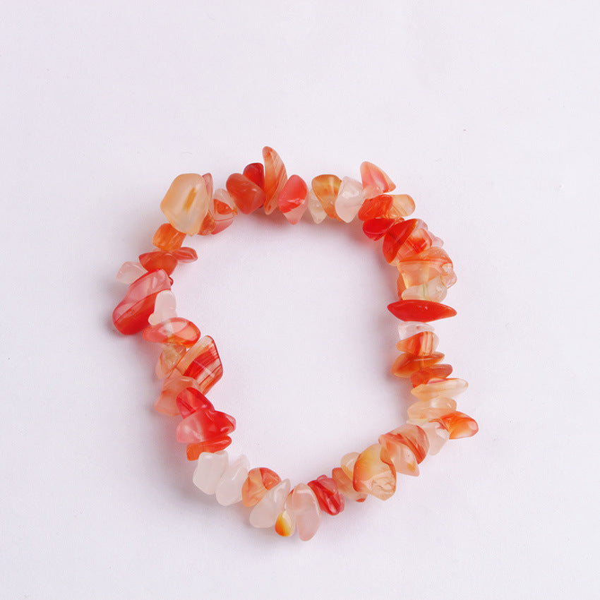 Fashion Irregular Natural Stone Beaded Bracelet with Colorful Crystal Chips