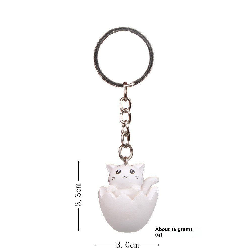 Cute Cat Alloy Plastic Keychain Pendant - DIY Creative Cartoon Design